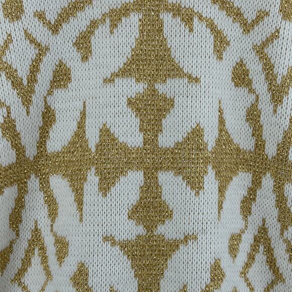Vintage Rose Sweater white with gold snowflakes size 2XL - Picture 5 of 8